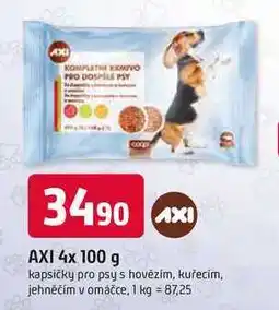 Trefa AXI 4x 100 g kapsičky pro psy s hovězím, kuřecím, jehněčím v omáčce nabídka