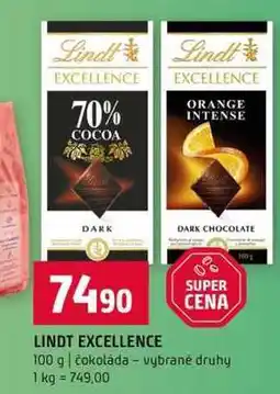 Terno LINDT EXCELLENCE 100 g čokoláda vybrané druhy nabídka
