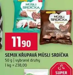 Terno SEMIX KRUPAVÁ MÜSLI SRDÍČKA 50 g vybrané druhy nabídka