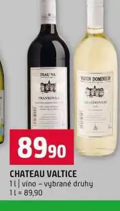 Terno CHATEAU VALTICE 1l víno vybrané druhy nabídka