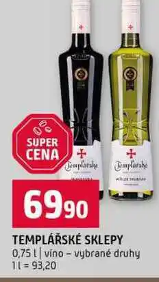 Terno TEMPLÁŘSKÉ SKLEPY 0,75l víno vybrané druhy nabídka