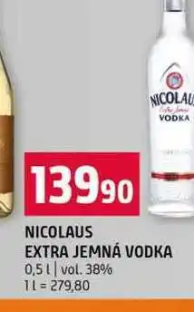 Terno NICOLAUS EXTRA JEMNÁ VODKA 0,5l vol. 38% nabídka