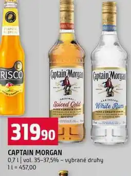 Terno CAPTAIN MORGAN 0,7l vol. 35-37,5% vybrané druhy nabídka