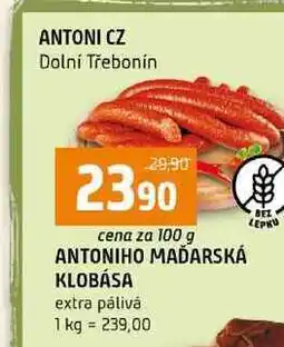 Terno ANTONIHO MAĎARSKÁ KLOBÁSA extra pálivá nabídka