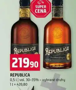 Terno REPUBLICA 0,5l vol. 30-35% vybrané druhy nabídka