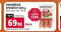 Terno FARMÁŘSKÉ ŠPEKÁČKY 600 g 80% masa nabídka