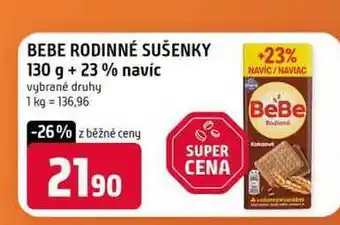 Terno BEBE RODINNÉ SUŠENKY 130 g + 23% navíc vybrané druhy nabídka