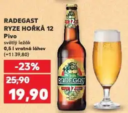 Kaufland RADEGAST RYZE HOŘKÁ 12 Pivo světlý ležák nabídka