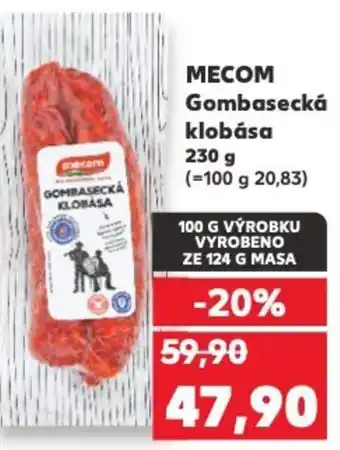 Kaufland MECOM Gombasecká klobása nabídka