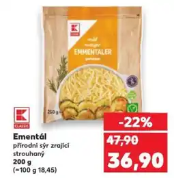 Kaufland Ementál přírodní sýr zrající strouhaný nabídka