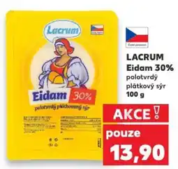 Kaufland LACRUM Eidam 30% polotvrdý plátkový sýr nabídka