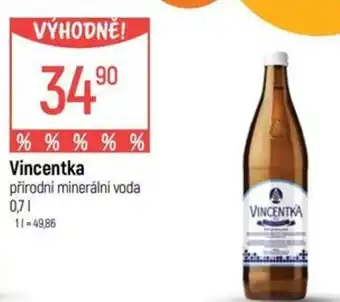 Globus Vincentka přírodní minerální voda nabídka