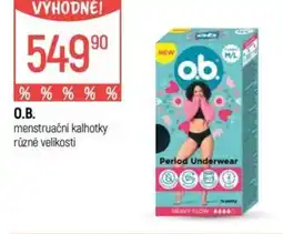 Globus O.B. menstruační kalhotky nabídka