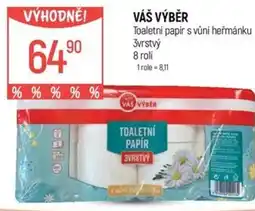 Globus VÁŠ VÝBĚR Toaletní papír s vůní heřmánku nabídka