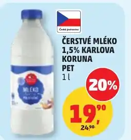 Penny Market Čerstvé mléko 1,5% karlova koruna nabídka