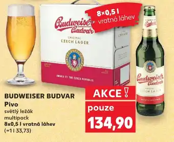 Kaufland BUDWEISER BUDVAR Pivo světlý ležák nabídka
