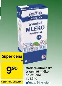 Tesco Madeta Jihočeské trvanlivé mléko polotučné nabídka