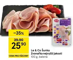Tesco Le & Co Šunka Zvonařka nejvyšší jakosti nabídka
