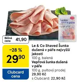 Tesco Le & Co Shaved Šunka dušená v páře nejvyšší jakosti nabídka