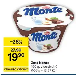 Tesco Zott Monte nabídka