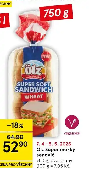 Tesco Ölz Super měkký sendvič nabídka