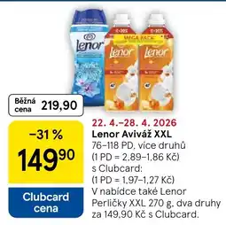 Tesco Lenor Aviváž XXL nabídka