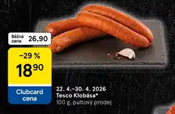 Tesco Tesco Klobása nabídka