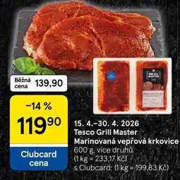 Tesco Tesco Grill Master Marinovaná vepřová krkovice nabídka
