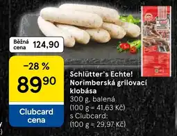Tesco Schlütter's Echte! Norimberská grilovací klobása nabídka