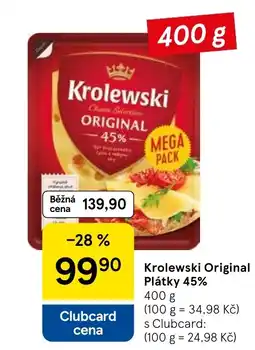 Tesco Krolewski Original Plátky 45% nabídka