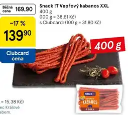 Tesco Snack !T Vepřový kabanos XXL nabídka