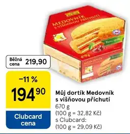 Tesco Můj dortík Medovník s višňovou příchutí nabídka