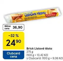 Tesco Brick Listové těsto nabídka