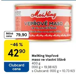 Tesco MeiNing Vepřové maso ve vlastní šťávě nabídka