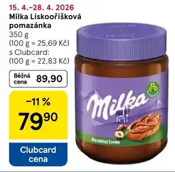 Tesco Milka Lískooříšková pomazánka nabídka