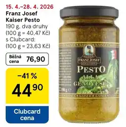 Tesco Franz Josef Kaiser Pesto nabídka