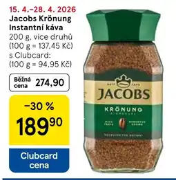 Tesco Jacobs Krönung Instantní káva nabídka