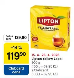 Tesco Lipton Yellow Label nabídka