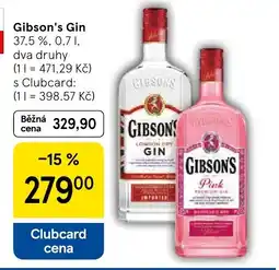 Tesco Gibson's Gin nabídka