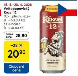 Tesco Velkopopovický Kozel 12 nabídka