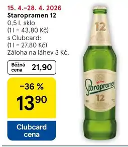 Tesco Staropramen 12 nabídka