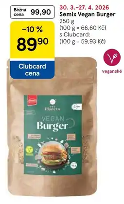 Tesco Semix Vegan Burger nabídka