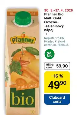 Tesco Pfanner Bio Multi Gold Ovocno- -zeleninový nápoj nabídka
