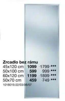 Sconto Zrcadlo bez rámu nabídka
