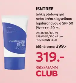 Rossmann ISNTREE lehký pleťový gel nebo krém nabídka