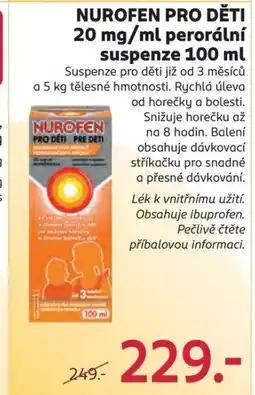 Rossmann Nurofen pro děti 20 mg/ml perorální suspenze nabídka