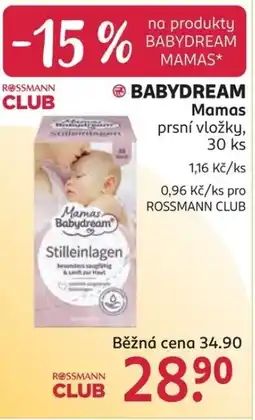 Rossmann BABYDREAM Mamas prsní vložky nabídka