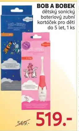 Rossmann BOB A BOBEK dětský sonický bateriový zubní kartáček pro děti nabídka