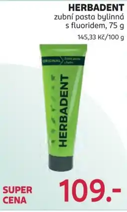 Rossmann HERBADENT zubní pasta bylinná s fluoridem nabídka