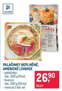 Makro PALAČINKY NEPLNĚNÉ + AMERICKÉ LÍVANCE nabídka